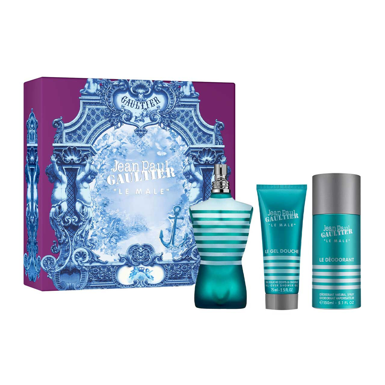 Jean Paul Gaultier Le Male Estuche 3 Piezas EDT 125ml - perfume set de regalo