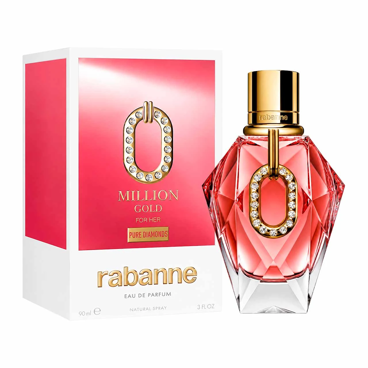 Paco Rabanne Million Gold For Her Pure Diamonds EDP 90ml - perfume de botella completa